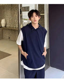 WIAOFELLAS  -  Niche Design Men's Two-piece Solid Color Drawstring Sleeved Hooded T-shirts Straight Wide Leg Loose Male Shorts
