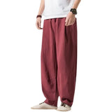 Wiaofellas  -  Spring Summer Men's Clothing Loose Oversized Solid Color Casual Korean Version Fashion Simplicity Wide Leg Harem Bloomers Pants