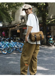 WIAOFELLAS  -  Men Women Single Shoulder Tooling Postman College Student Commuter Large Capacity Canvas Crossbody Bags Fashion Trend Bag