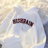 Wiaofellas  -  American Style Casual Hoodie Letter Print Loose Fit Unisex Autumn Winter Versatile Couple's Wear Cotton Long Sleeve Coat