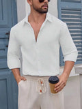 Wiaofellas  -  Autumn and Winter Men's Shirts Breathable Cotton Long-sleeved Plaid Shirt Casual Slim Top Shirt