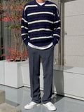 WIAOFELLAS  -  Autumn/Winter Men's Sweater Pullover Round Neck Long Sleeve Knitted Loose Korean Edition Versatile Knitwear Leisure C73