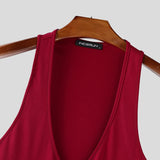 WIAOFELLAS  -  Men Tank Tops Solid Color Deep V Neck Sleeveless Zipper Male Vests Summer Streetwear Sexy Fashion Crop Tops Men