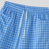WIAOFELLAS  -  Men Plaid Pants Drawstring Joggers Loose Casual Straight Trousers Men Streetwear 2025 Fashion Male Long Pants S-5XL