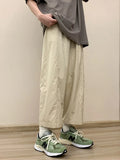 WIAOFELLAS  -  Khaki y Pants Summer Thin Workwear Men Oversize Retro Nine Points Lantern Pants Loose Fit Harajuku Sle Straight Leg