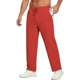 Wiaofellas  -  Men's Open Straight Fitness Sports Pants Casual Pants with Pockets