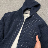WIAOFELLAS  -  Hollow Hooded Knitted Cardigan Sweater Men's Spring and Autumn New Couple's Jacket Casual Versatile Fashion Top
