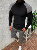 WIAOFELLAS  -  Men's Long-Sleeved Sweater Spring And Autumn New Slim-Fit High-Neck Urban Youth Knitted Casual Large-Size Sweater