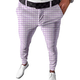 Wiaofellas  -  Diamond Square Men's Summer Fashionable Business Casual Pants Set Long Pants Men's Elastic Straight Leg Formal Pants MA2