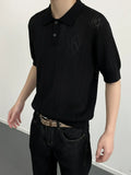 Wiaofellas  -  Loose Fit Men's Short Sleeve Polo Shirt Retro Knitted Summer T-Shirt Commute Casual Wear Comfortable Breathable Pure Color