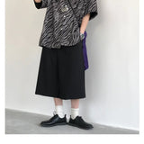 WIAOFELLAS  -  Summer Retro Brown Workwear Seven-Foot Pants Men's Loose Straight Wide Leg West Pants Trendy Casual Trousers