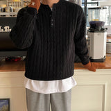 WIAOFELLAS  -  New Winter Men's Sweaters Casual Round Collar Knitting Tops Thickened Pullover Male Loose Tops Niche Design