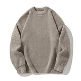 WIAOFELLAS  -  New Winter Retro Sweater Men Harajuku Knitted Solid Jumpers Oversized Streetwear Hip Hop Men Casual Warm Green Pullover Sweaters