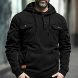 WIAOFELLAS  -  New Autumn and Winter Workwear Pullover Men's Hoodie Retro Multi Pocket Fashionable Casual Commuting Loose Sports Plus Size Top