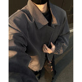 WIAOFELLAS  -  Autumn Short Jacket Men Fashion Casual Shoulder Padded Jackets Men Streetwear Korean Loose Bomber Jacket Mens Clothes M-3XL