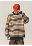WIAOFELLAS  -  Men Smooth Striped Sweater Winter Knitted Jumpers Pullover Men Streetwear Hip Hop Harajuku Japan Style Patchwork Grey Sweaters