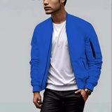 Wiaofellas  -  Bomber Jacket Men's Spring and Autumn New Solid Color Flight Suit Casual Baseball Top Men's Jacket Trendy Brand