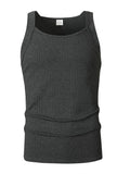 Wiaofellas  -  Fashion Stretchy Slim Ribbed Vest Tops Men Sports Casual Sleeveless Camisoles Summer Mens Daily Leisure Breathable Tank Top