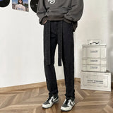 WIAOFELLAS  -  New Autumn Style Versatile Trendy Brand Loose Slimming American High Street Trousers Washed Casual Straight Wide Leg Jeans