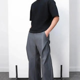 WIAOFELLAS  -  Summer Men's Solid Color Wide-Leg Suit Pants American Fashion Trend High Street Loose Casual Breathable Niche Men's Bottoms