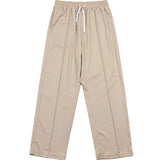 Wiaofellas  -  Loose Waist Men's Casual Trousers Khaki Straight Leg Faion Streetwear High Waist Elastic Waist Suit Sle Four Seasons