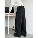WIAOFELLAS  -  Brown Black Suit Pants Men Fashion Society Mens Dress Pants Korean Loose Straight Casual Pants Mens Office Formal Trousers M-2XL