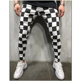 Wiaofellas  -  New Mens Black White Plaid Casual Pants Autumn Fashion Joggers Sweatpants Men Skinny Track Pants Man Trousers Ropa Hombre