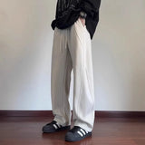 WIAOFELLAS  -  Scimitar Hoodies Men's Autumn Winter Style Plus Velvet American Wide-leg Casual Pants Loose Straight Sports