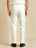 Wiaofellas  -  Elegant Neapolitan Men Solid Color Suit Trousers Side Paris Buckle Button Closure Formal Business Daily Straight Dress Pant