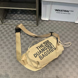 WIAOFELLAS  -  Crossbody bag niche design chest bag men ins drawstring shoulder bag cycling mobile phone bag waist bag