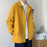 WIAOFELLAS  -  Spring and Autumn New Men's Fashion Urban Outdoor Sports and Casual Jacket Simple and Loose Large Lapel Zipper Coat C17