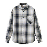 Wiaofellas  -  Fall Men's Casual Plaid Shirt  Loose Fit Long Sleeve Streetwear Shirts Man Spring Autumn Outerwear Fashionable Men's Clothing