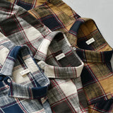 Wiaofellas  -  Autumn and winter new color matching long-sleeved plaid shirt men's casual warm striped shirt jacket