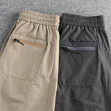 WIAOFELLAS  -  Ice silk cool fabric American retro high street trend cargo shorts men's loose straight casual 100 quarter pants