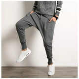 WIAOFELLAS  -  Plus Size M-4XL Men Sweatpants Spring Autumn  Casual Harem Drawstring Cotton Loose  Long Sport Pants Street Wear  Black Grey