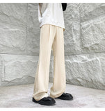 WIAOFELLAS  -  Brown Suit Pants Men Fashion Society Mens Black Dress Pants Korean Loose Straight Flared Pants Mens Office Formal Trousers M-2XL