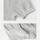 Wiaofellas  -  Men's Knitted Solid Color Short-Sleeved T-Shirt American Fashion Trend Casual Simple Loose Breathable Summer New Men's Tops