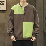 WIAOFELLAS  -  Autumn New Men's Sweatshirt Pullover Without Hat American Retro High Street Top Trendy Loose Round Neck Top