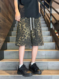 Wiaofellas  -  Men Summer Fashion Leopard Print Loose Shorts Men's Thin Drawstring Baggy Short Pants Male Pockets Straight Shorts G64