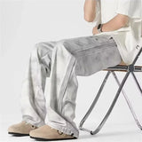 WIAOFELLAS  -  Spring Men's Peated Design Gradient Print Pantalones Hip Hop Fashion Straight Trousers Y2K Vintage Streetwear Gym Sweatpants