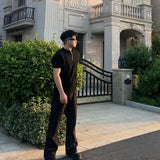 WIAOFELLAS  -  T Shirts for Men Summer New High-end Advanced Casual Simple Breathable and Versatile Half-zipper Waffle Short-sleeved T-shirt