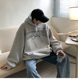 WIAOFELLAS  -  Autumn Letter Printed Hooded Sweatshirts Hombre Y2K Vintage Fleece Pullover Hoodies 2024 New Oversized Hip Hop Fashion Hoody