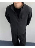 WIAOFELLAS  -  Simple Men's Jackets Stand Collar Thin Solid Color Quick-dry Casual Sun-protective Clothing Loose Male Coats Summer
