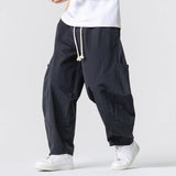 Wiaofellas  -  Oversized Men Wide Leg Pants Elastic Waist Joggers Trousers Male Casual Harem Pants Baggy Fashion Men Sweatpants Large Size 5XL