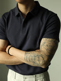 WIAOFELLAS  -  Fashionable Mens Slim Fit Polo Shirts Short Sleeve Button Turn-down Collar Polo Shirt Spring Summer Casual Men Solid Color Polos