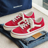 WIAOFELLAS  -  Hot Sale Classic Red Men Canvas Shoes Fashion Lace-up Mens Canvas Sneakers Hip Hop Skateboard Casual Shoes Men Vulcanized Shoes