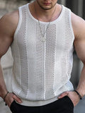 Wiaofellas  -  New Thin Hollow Sweater for Men's Versatile Sleeveless Slim Sweater Trendy Vest Top