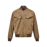 WIAOFELLAS  -  Streetwear Cleanfit Stand Windbreaker Corduroy Jacket for Men Front Pockets Solid Casual Loose Outwear Coat Oversized