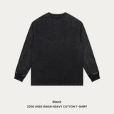 WIAOFELLAS  -  Vintage Men's Long Sleeved T-shirt Washed Loose Men's Autumn Pullover Outfit Unisex Pure Cotton 230g High Street Trendy T-shirt