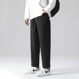 Wiaofellas Black, Dark Gray, Light Gray, Straight Leg Pants Men's Summer Thin Solid Color Men's Casual Pants Loose And Breathable